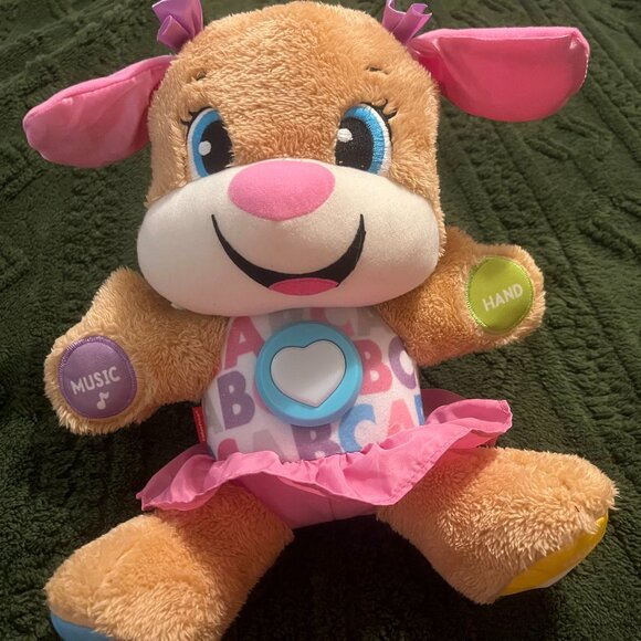 FISHER PRICE Pink Teddy Bear Learning ABC Talks, Musical, Sings (NEW) - Picture 1 of 4